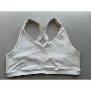 prAna Strappy Back Sports Bra | White | Size XL